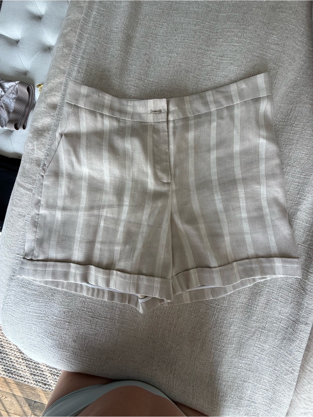 Ted Baker Beige and Cream Vertical-Stripe Women’s Shorts